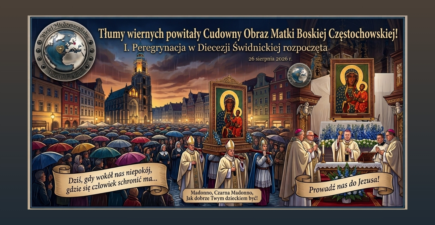 Tłumy wiernych powitały Cudowny Obraz Matki Bożej Częstochowskiej w Świdnicy!